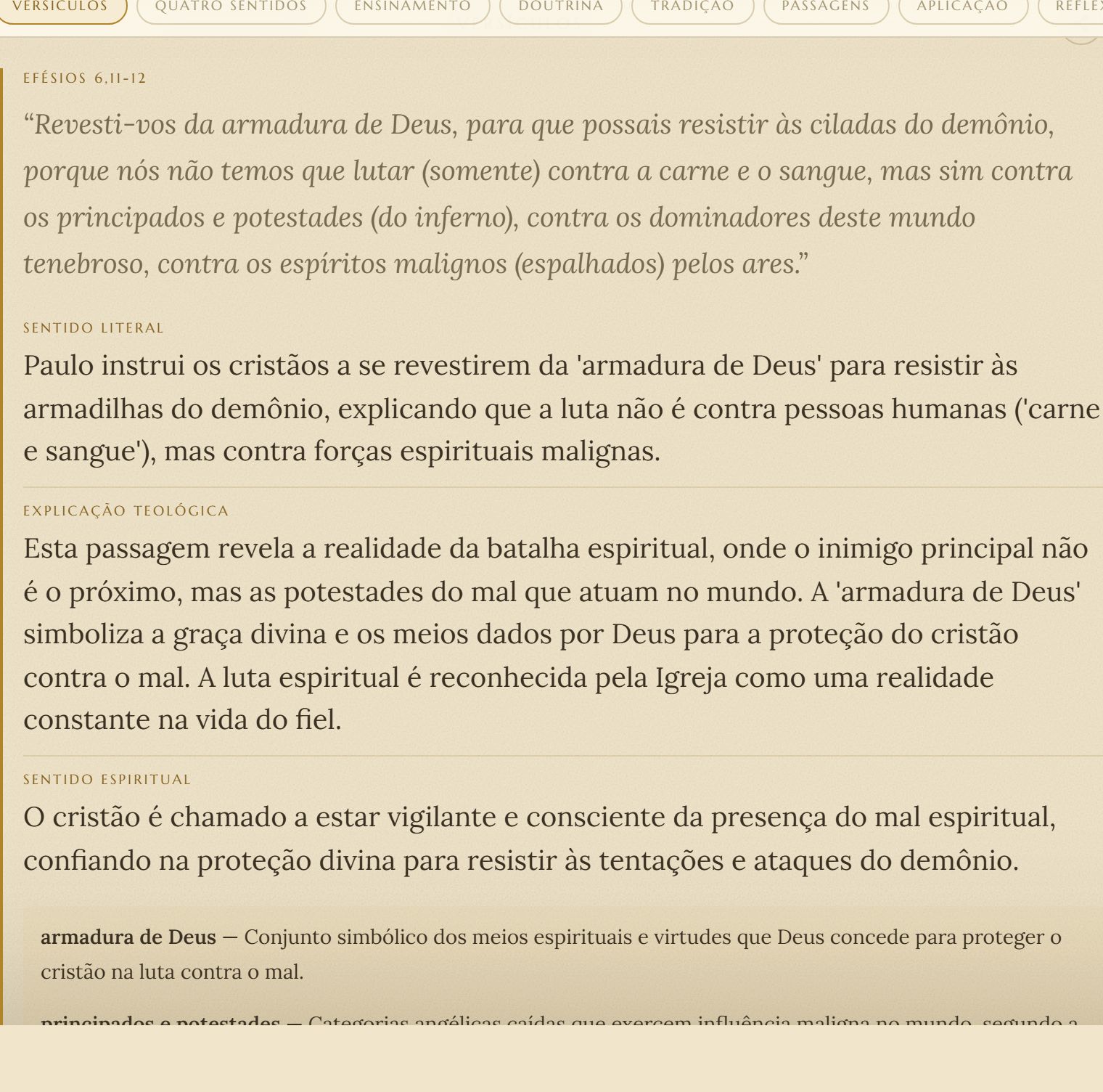 Explicação versículo por versículo com sentido literal, teológico e espiritual